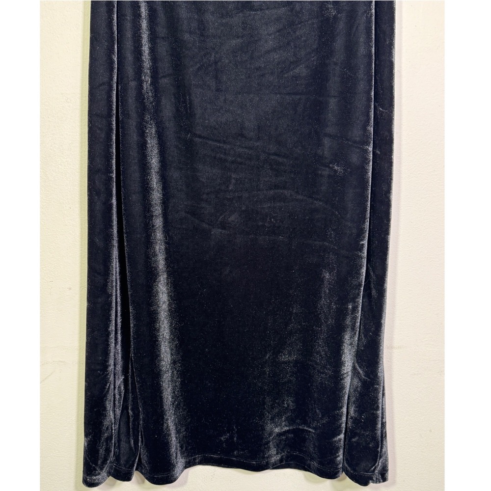 Max Studio Women's Black Velvet Maxi Skirt Sz S Goth Witchy Vamp Dark Academia - Picture 2 of 13